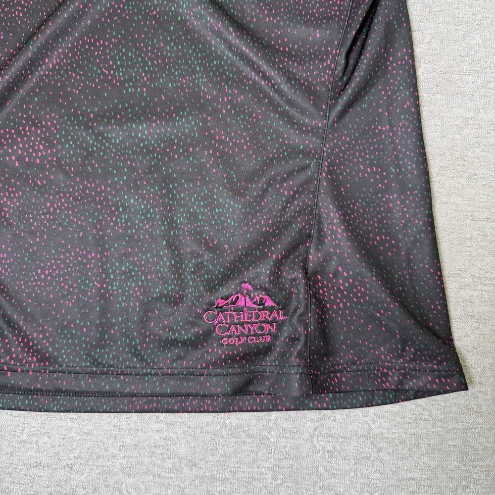 Adidas Womens Golf Sleeveless Polo Shirt Medium Black Pink Cathedral Canyon - Picture 3 of 8